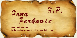 Hana Perković vizit kartica